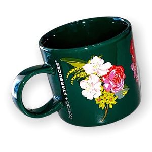 Green Floral Starbucks Bando Coffee Mug
